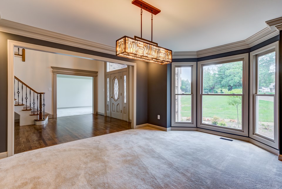 dining room- new flooring & new lighting
