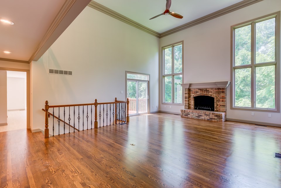 wood burning fireplace
