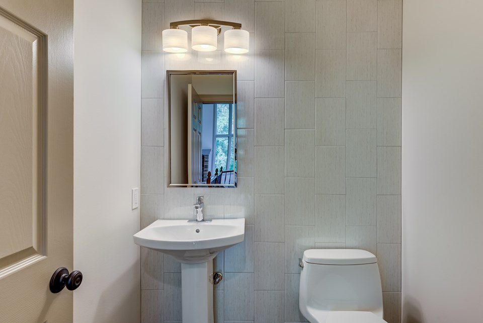 new half bath with custom tile